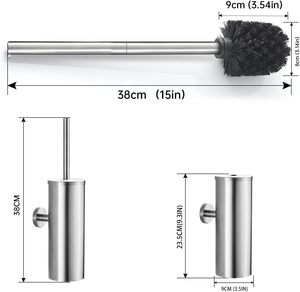 נירוסטה יוקרה קערת שירותים מברשת קיר הר טואלט עם מחזיק עבור חדר אמבטיה n.7406 - Product Image 2