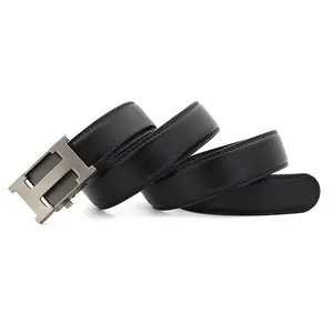 Wholesale Custom Genuine Cow Leather Belts For Men Black Classic Color Adjustable 130センチメートルBusiness Belt For Men