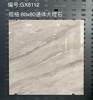 Carrelage en porcelaine aspect marbre gris 800x800mm (32x32 pouces) poli brillant émaillé pour sols et murs, idéal pour la décoration de villas modernes et luxueuses