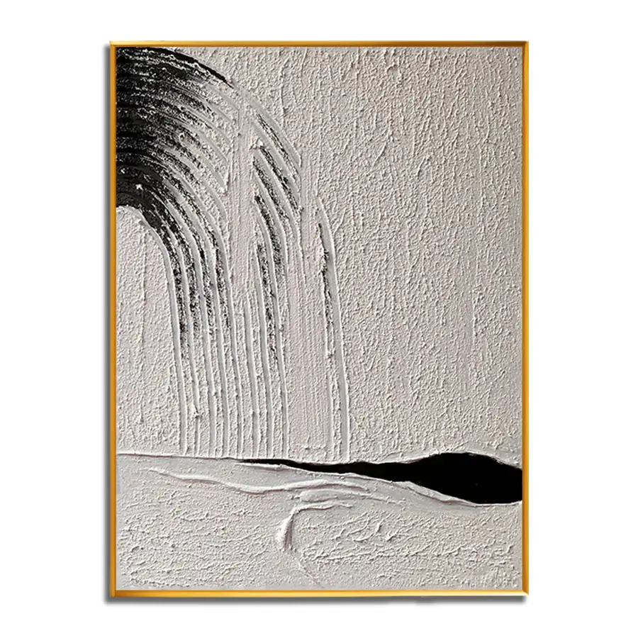 Arte originale di vendita calda 100% fatto a mano bianco nero grande dipinto astratto tela OEM/ODM decorazione per la casa arte parete funzione di appendere