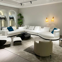 Villa confortable de haute qualité couleurs blanches ensemble de canapés de luxe modulaires en forme de L meubles de salon canapé italien en tissu moderne