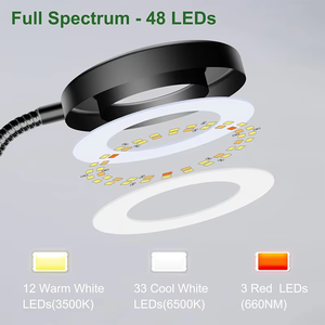 Lámpara de Cultivo de Plantas de Espectro Completo Joystar Single Head Halo COB para Plantas de Interior, 48 LEDs, con Clip y Estaca, Venta al por Mayor OEM - Product Image 3