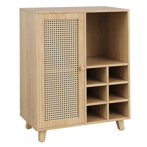 Mobile bar per vini da 34 pollici con scaffali portaoggetti per soggiorno - Product Image 1
