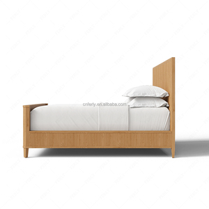 Letto FERLY dal Design Moderno in Rovere Massiccio di Alta Qualità con Pannello Scanalato e Pediera, Arredamento Camera da Letto, Personalizzazione OEM ODM Accettata - Product Image 3