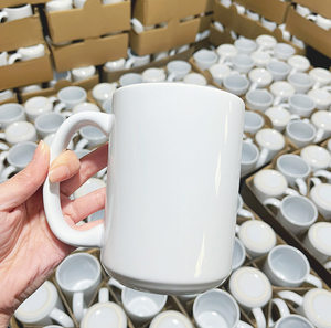 Venta al por Mayor Directa de Fábrica, Tazas Blancas para Sublimación de Alta Calidad de 15oz y 16oz, Tazas de Café Grandes Promocionales con Diseño Personalizable - Product Image 1