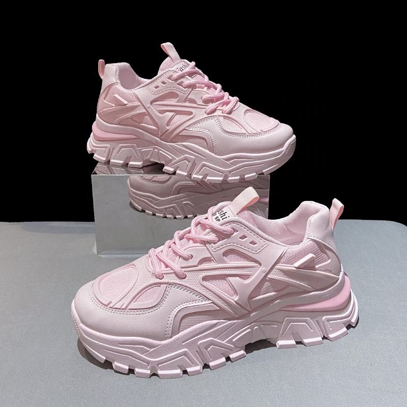 Zapatillas de deporte de plataforma alta para mujer, zapatos deportivos con  cuña a la moda, calzado vulcanizado grueso informal de tacón alto de 4cm