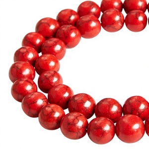 ALIFINTERNATIONAL Turquesa Roja Natural de 6mm, Pulida con Cera/Aceite, Corte Brillante Redondo con Diámetro de Orificio de 6.5mm para Cuentas de Bolígrafo - Product Image 3