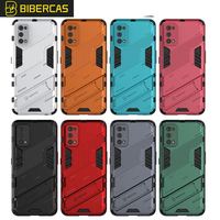 Coque de téléphone portable en TPU+PC à design blindé antichoc, vente en gros d'usine, pour OPPO REALME 7 PRO, avec support intégré