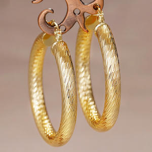 Mayor Gold Plated <b>Hoop</b> <b>Earrings</b> 18K Alloy Unisex Trendy <b>Fashion</b> Jewelry - Product Image 5