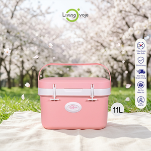Portable Modern PP Blossom Pink Heavy Duty Outdoor Multifunctional Ice Chest Cooler <b>Box</b> with Food & Cans <b>Storage</b> - Product Image 1