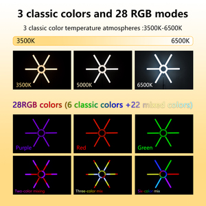 FOSOTO Đèn Studio Điều Chỉnh Được 6 Cánh Tay 90W Đèn Ngôi Sao RGB Có Giá Đỡ Đèn Vòng Để Chiếu Sáng Chụp Ảnh Tiktok Phát Trực Tiếp - Product Image 5