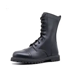 high quality wholesale black genuine leather jungle shoes goodyear Leather boots