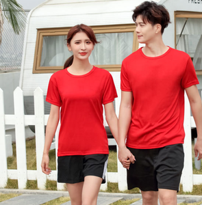 เสื้อยืดแฟชั่นฤดูร้อนปี 2026 ผ้าโพลีเอสเตอร์ ป้องกันขนร่วง แขนสั้น คอกลม สีพื้น เรียบง่าย ราคาถูก สำหรับผู้ชายและผู้หญิง - Product Image 5