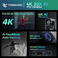 Caméra de Conférence PTZ 4K USB HDMI PoE pour Streaming, Conférences, Églises et Diffusion en Direct avec Zoom Optique 20X et Suivi IA