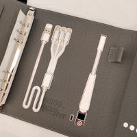 Cuaderno Multifuncional A5 para Negocios con Lámpara de 8000mAh, Reloj, Carga Inalámbrica y Cables Integrados, Carga Rápida