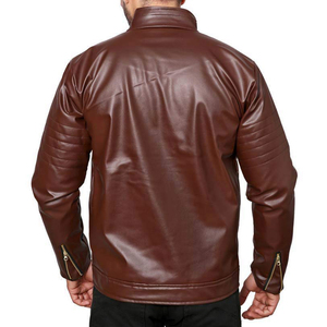 2024 Latest Design Wholesale Men's Winter Leather <b>Jackets</b> Breathable Plus Size with Zipper Closure - Product Image 6