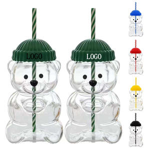 Vaso de Vidrio Creativo Sin Logotipo, Diseño de Oso de 20 Onzas, Vaso Multifuncional para Beber en Casa, Bar u Oficina - Product Image 1