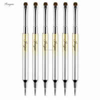 Pinceau double embout pour nail art, stylo à points UV, outils de dessin pour ongles, pinceau français de différentes tailles # 6 pour salon de manucure