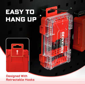 Genxurn – Kit de 52 embouts de tournevis à chocs, boîtier rouge, codage couleur, outils industriels et de bricolage à couple élevé - Product Image 3