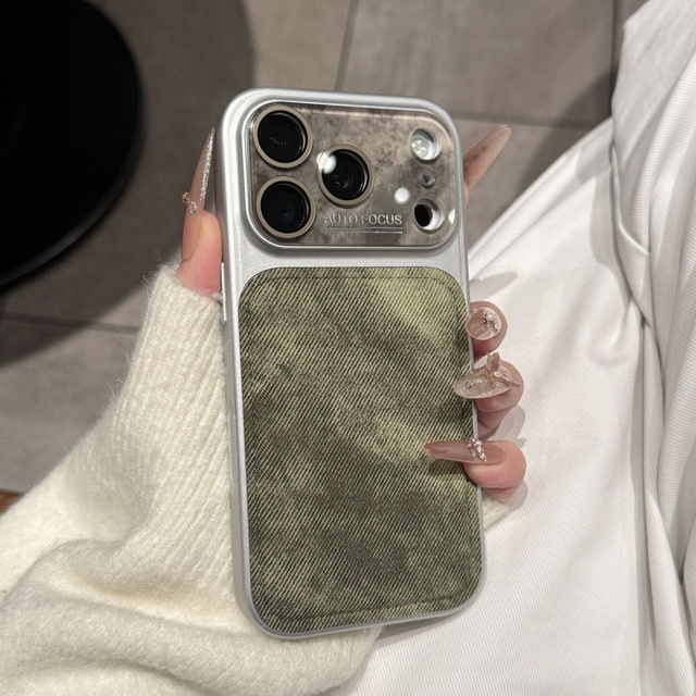 Fashion Wholesale Denim Leather Mobile Phone case for Girls with Lens protection for iPhone 17 16 15 Pro Max Phone Accessories