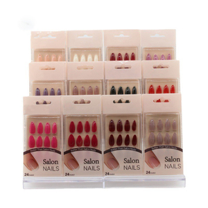 Presse sur <span class=keywords><strong>ongles</strong></span> avec logo personnalisé <span class=keywords><strong>faux</strong></span> <span class=keywords><strong>ongles</strong></span> vernis gel mat couverture complète 24 pièces/boîte emballage <span class=keywords><strong>ongles</strong></span> artificiels - Product Image 1