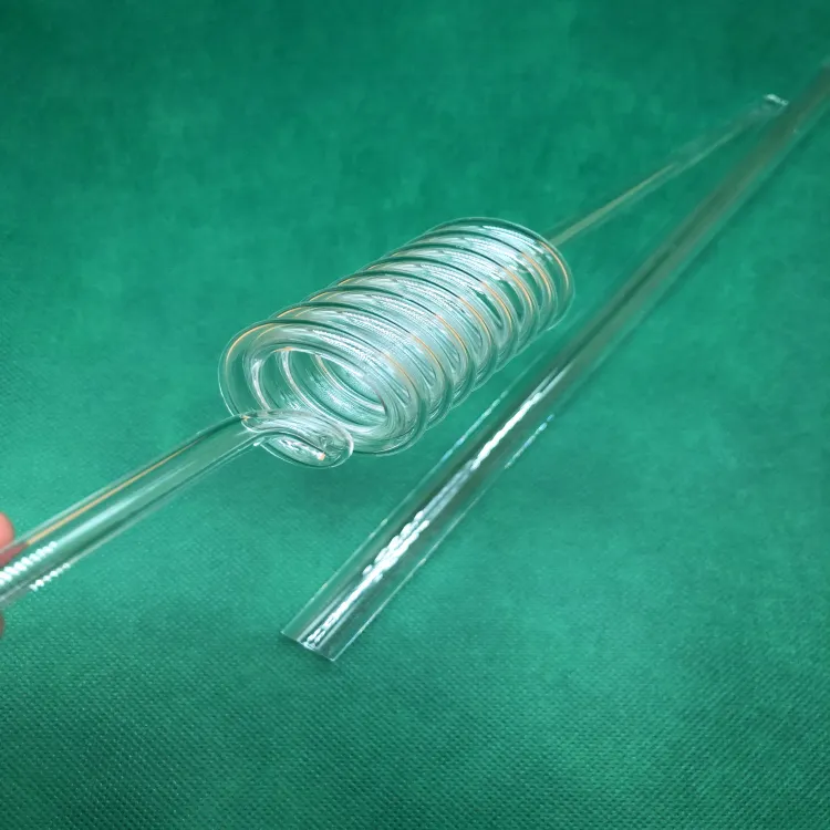 Transparent spiral quartz pyrex glass tubing tube glass clear quartz