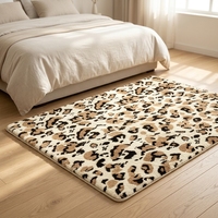 Tapis en fausse fourrure de lapin, doux et moelleux, imprimé zèbre, pour salon, chambre à coucher, décoration d'intérieur confortable et chaleureuse, tapis antidérapant