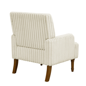 Sillón Moderno para Exteriores, Tapizado en Corduroy de 3.5cm de Ancho, Patas de Madera de Palisandro de 9 Pulgadas, Cómodo Sillón Tapizado Beige para Jardín - Product Image 4