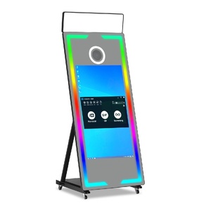 Interactive Full Metal 360 Instant <b>Print</b> Photo Booth Touch Screen LED Ambient Light Party Supporting SLR Smartphones <b>Camera</b> - Product Image 1