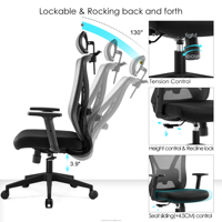 Chaise de bureau ergonomique pivotante en maille pour manager et visiteurs