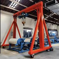 Grue portique sur pneus en caoutchouc durable, type portable, avec palan électrique 3T 5T et télécommande pour la fabrication, la logistique et l'entrepôt