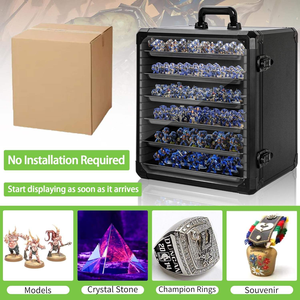 Boîte de rangement pour miniatures, étui de <span class=keywords><strong>transport</strong></span> pour miniatures avec cadre en alliage d'aluminium et serrure pour Warhammer 40K - Product Image 2