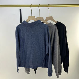 เสื้อฟิตเนสคอวีแขนยาวผู้หญิง, QS24181C เสื้อกีฬาคอวีแบบหลวมสีพื้นดีไซน์ปกระบายอากาศสำหรับใส่กลางแจ้งพักผ่อนฤดูร้อน - Product Image 3