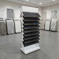 Présentoir rotatif vertical double face pour carreaux, sur pied, pour salle d'exposition