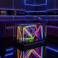 Table de bar LED Infinity pour discothèque KTV, table basse lumineuse néon pour entrée d'hôtel, ferme moderne, verre trempé