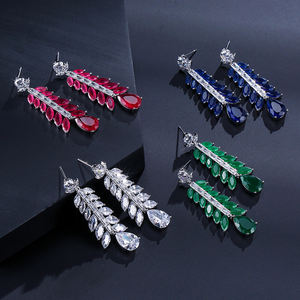 Boucles d'oreilles pendantes en argent sterling RAKOL EP2070 Fashion 2025 avec zircon - Product Image 4