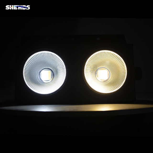 Aluminum Warm White and Cold White 2in1 200W 2 Eyes COB LED Audience Blinder Light for Stage