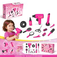 Jeu de Coiffure de Simulation 14 Pièces pour Enfants avec Sèche-Cheveux Jouet, Fer Plat, Peigne, Miroir et Outils de Maquillage