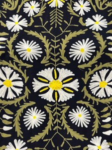 Traditional Uzbek Suzani Cotton <b>Throw</b> Hand Embroidered <b>Bed</b> <b>Cover</b> Colorful Boho Wall Hanging Textile - Product Image 2