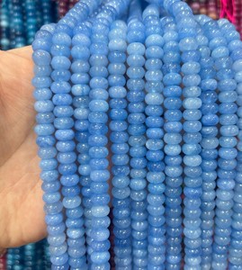 Perles de pierres précieuses naturelles 5x8mm, perles rondes, pierre colorée, <span class=keywords><strong>apatite</strong></span> bleue/cristal, plus de choix de perles rondes pour la fabrication de bijoux - Product Image 4