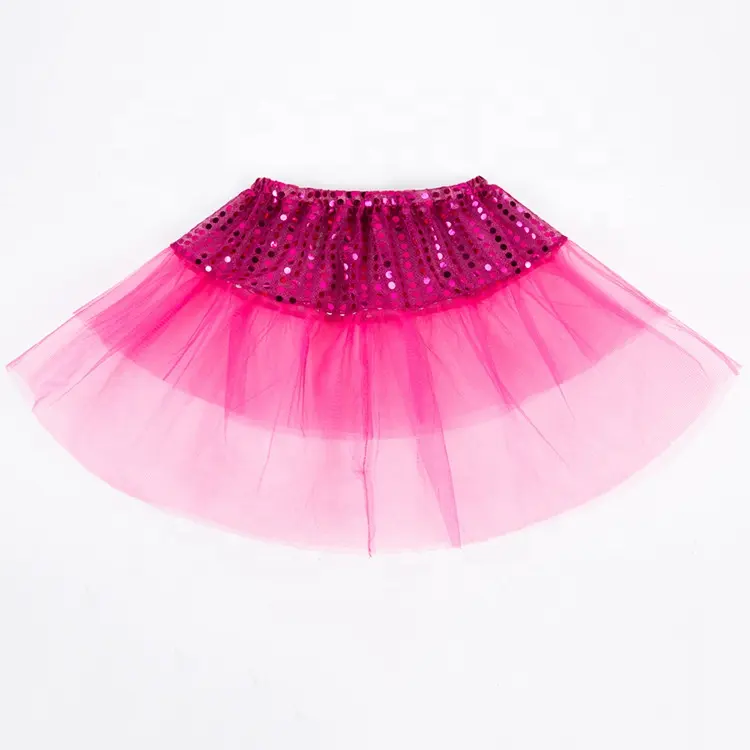 Baby Girls Layered Tutu Skirt Sparkling Sequin Tulle Dance Skirts 3-7y