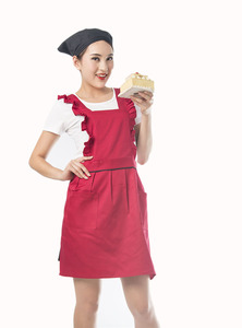 Grembiule da donna retrò e grazioso, in tela, per cucina, moda, cucinare, con logo personalizzabile, uniforme da chef, da cameriera per cucina e <span class=keywords><strong>bar</strong></span> - Product Image 5