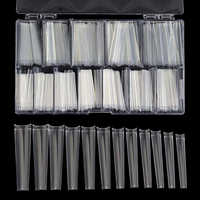 Ongles carrés extra longs XXL, 360 pièces en boîte, en ABS, blancs transparents, avec logo personnalisé, vente en gros