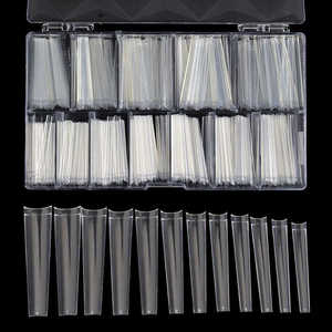 Ongles carrés extra longs XXL, 360 pièces en boîte, en ABS, blancs transparents, avec logo personnalisé, vente en gros - Product Image 2