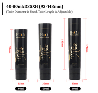 Tube cosmétique souple en plastique noir personnalisé D35 40ml-80ml pour crème de massage et nettoyant visage avec bouchons à clapet