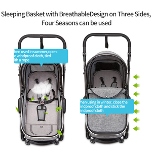 Passeggino 3 in 1 B.Childhood con Interno Spazioso, Chiusura a Due Mani, Freno a Un Piede e 4 Ruote per Bambini da 0 a 36 Mesi - Product Image 2