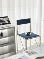 Chaise de salle à manger Cyber Blue avec structure en acier inoxydable, nouveau style minimaliste moderne, siège stable pour la maison et l'appartement