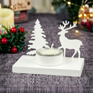 Deer Shape Metal <b>Tealight</b> <b>Holder</b> Christmas Candle Jar Table Decor Handmade Home Decoration Gift - Product Image 1
