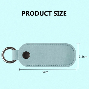 Estuche de cuero para memoria USB con llavero, mini cable de datos antipérdida con cubierta en forma de U, bolsa de almacenamiento portátil para memoria USB. - Product Image 4