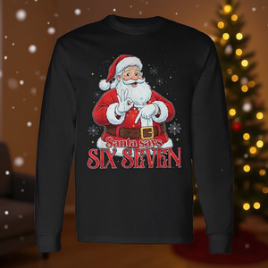 Camiseta de manga larga Six Seven Santa Claus Meme 67 Merry Christmas - Product Image 3